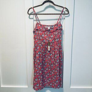 Pockets! - Pink Babydoll Dress with Spaghetti Straps, Adorable Bird/Floral Print